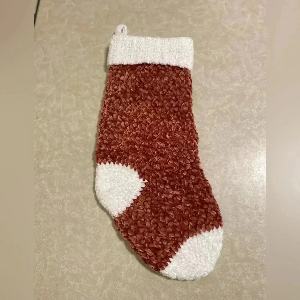 Rust Orange‎ Velvet Christmas Stockings - Handmade Stockings - Farmhouse